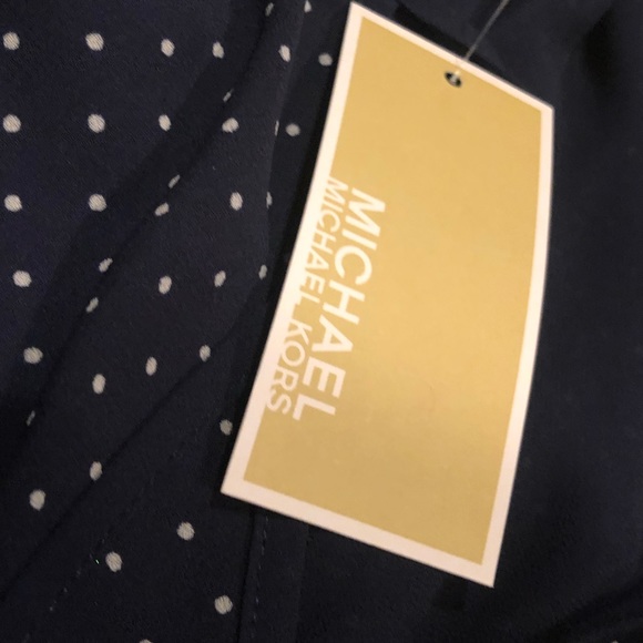 Michael Kors Navy Polka Dot Dress Medium NWT - Picture 5 of 8